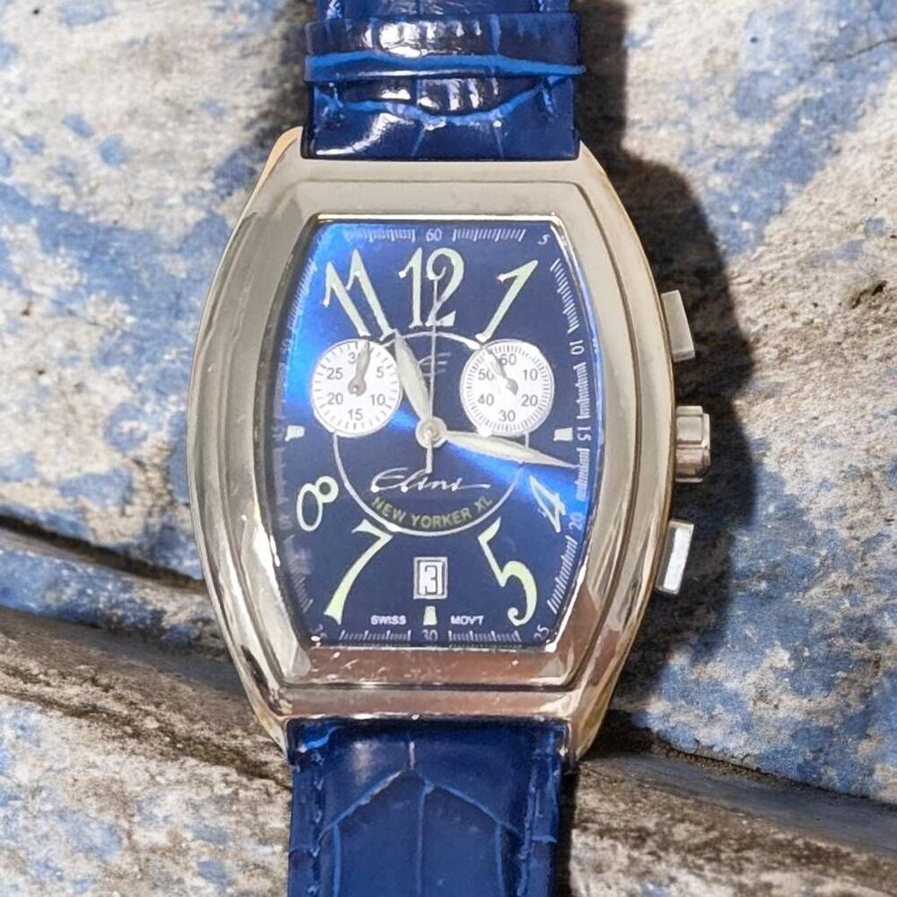 Elini New Yorker XL Chronograph D-974 Women's Navy Blue Watch